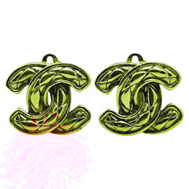 Chanel-Chanel Coco Mark Matelasse Earrings-Golden,Metallic