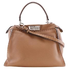 Fendi-Fendi Peekaboo Regular Leather 2way bag-Brown