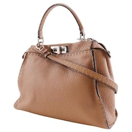 Fendi-Fendi Peekaboo Regular Leather 2way bag-Brown