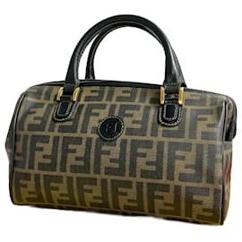 Fendi-Fendi Zucca FF Leather Handbag-Black