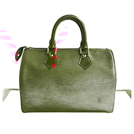 Louis Vuitton-Louis Vuitton Speedy 25 Epi Leather Handbag-Red
