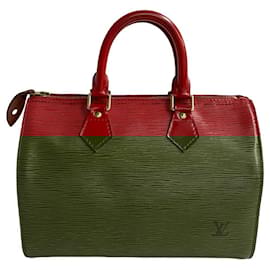 Louis Vuitton-Louis Vuitton Speedy 25 Epi Leather Handbag-Red