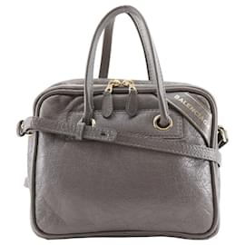 Balenciaga-Balenciaga Blanket Square S Leather 2way Bag-Grey