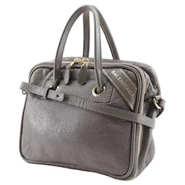 Balenciaga-Balenciaga Blanket Square S Leather 2way Bag-Grey