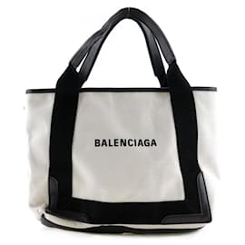 Balenciaga-Balenciaga Cabas S Canvas Handbag-White