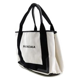 Balenciaga-Balenciaga Cabas S Canvas Handbag-White