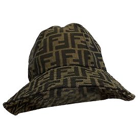 Chapeau seau Fendi Zucca en polyester marron Autre Imprimé python