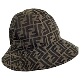 Fendi- Fendi Zucca Bucket Hat in Brown Polyester-Other,Python print