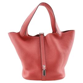 Hermès-Hermes Picotin Lock 22 MM Clemence Handbag-Red