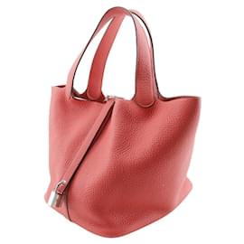 Hermès-Hermes Picotin Lock 22 MM Clemence Handbag-Red