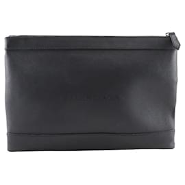 Balenciaga-Balenciaga Punching Logo Calf Clutch Bag-Black