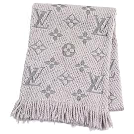 Louis Vuitton-Écharpe en laine et soie Monogram Logomania Esharp de Louis Vuitton-Gris