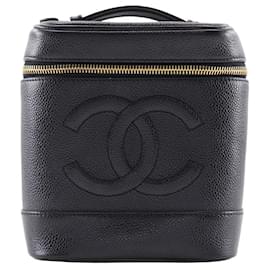 Chanel-Chanel Vanity Caviar Skin Handbag-Black