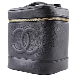 Chanel-Chanel Vanity Caviar Skin Handbag-Black