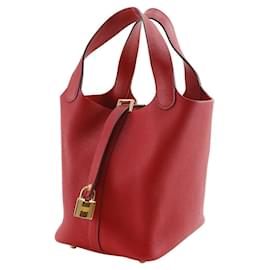 Hermès-Hermes Picotin Lock 18 PM Taurillon Maurice Handbag-Red