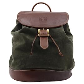 Loewe-Loewe Anagram Suede 2way Backpack-Green
