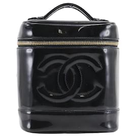 Chanel-Chanel Vanity Patent Handbag-Black