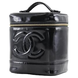 Chanel-Chanel Vanity Patent Handbag-Black