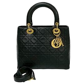 Christian Dior-Christian Dior Lady Dior Leather 2way Bag-Black