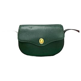 Christian Dior-Christian Dior CD Logo Leather Shoulder Bag-Green