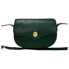 Christian Dior-Christian Dior CD Logo Leather Shoulder Bag-Green