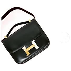 Hermès-Hermes Constance Box Calf Shoulder Bag-Black