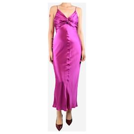 Autre Marque-Purple silk knot dress - size UK 8-Purple