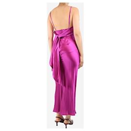 Autre Marque-Purple silk knot dress - size UK 8-Purple