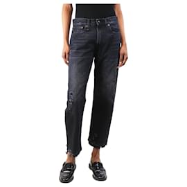 R13-Black distressed jeans - size UK 8-Black