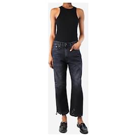 R13-Black distressed jeans - size UK 8-Black