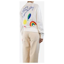Autre Marque-White patchwork embroidered cardigan - size UK 10-White