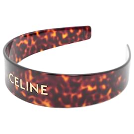 Céline-Brown tortoise shell logo headband-Brown