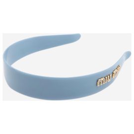 Miu Miu faixa de cabeça azul com logotipo Azul