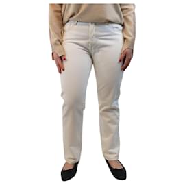 Frame Denim-Cream Le slouch jeans - size UK 14-White