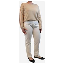 Frame Denim-Cream Le slouch jeans - size UK 14-White