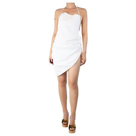 Jacquemus Creme La Riviera gerafftes Leinen-Minikleid - Größe UK 10 Roh