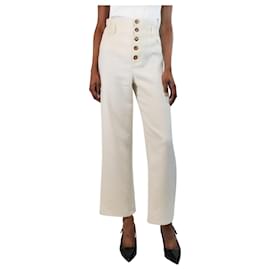 SéZane-Cream high waisted trousers - size UK 6-Cream