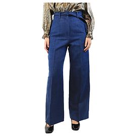 Gabriela Hearst Blaue Jeanshose mit hoher Taille und Gürtel - Größe UK 8 Blau
