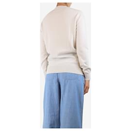 Crimson-Off-white Boyfriend cardigan - size S-White