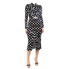Autre Marque-Black polka dot dress - size UK 8-Black