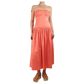 Autre Marque-Burnt coral Lauryn strapless midi dress  - size UK 8-Orange