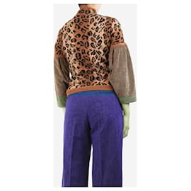 Loewe-Brown leopard print jumper - size S-Brown