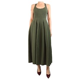 Nili Lotan Robe midi en mélange de coton vert olive - taille UK 8 Vert