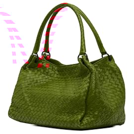 Bottega Veneta-Bottega Veneta Red Nappa Intrecciato Parachute Tote-Red