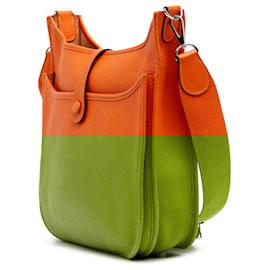 Hermès-Hermès Orange Clemence Evelyne III PM-Orange