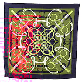 Hermès-Hermès Red Eperon d'Or Silk Scarf-Red
