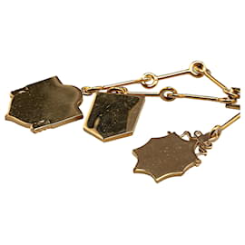 Louis Vuitton-Louis Vuitton Gold Gold Plated Enamel and Crystal Charm Pendant Necklace-Golden