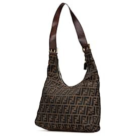 Fendi-Fendi Brown Zucca Canvas Shoulder Bag-Brown