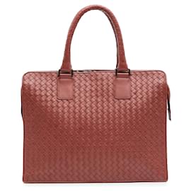 Bottega Veneta-Bottega Veneta Red Nappa Intrecciato Business Bag-Red,Other