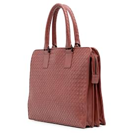 Bottega Veneta-Bottega Veneta Red Nappa Intrecciato Business Bag-Red,Other